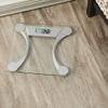 Taylor 400 Lb. Capacity Clear Glass Digital Bathroom Scale with Metallic Accents, 11.8-inch x 11.8-inch Platform, Silver view 2