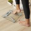 Taylor 400 Lb. Capacity Clear Glass Digital Bathroom Scale with Metallic Accents, 11.8-inch x 11.8-inch Platform, Silver view 4
