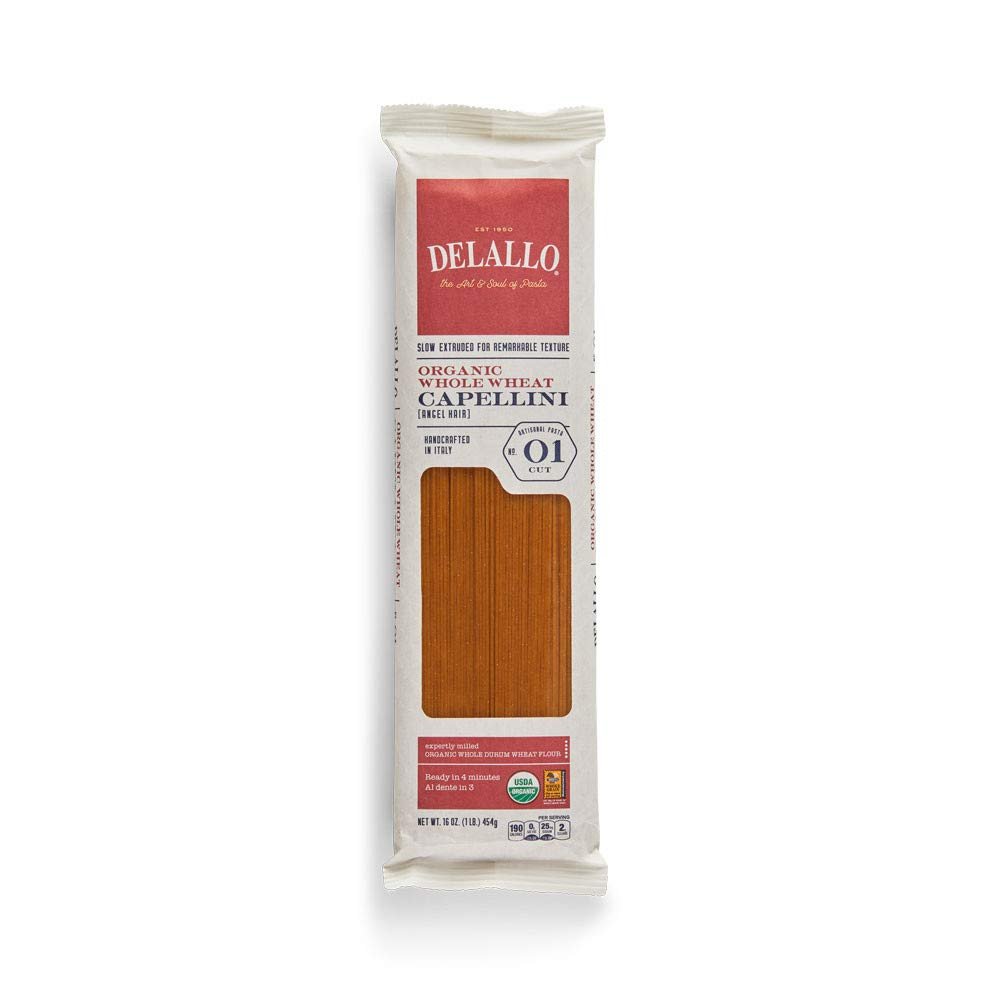 DeLallo Whole Wheat Capellini #1, 16-Ounce (Pack of 16)