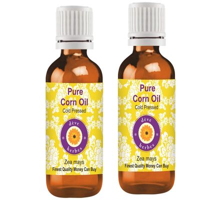 Deve Herbes Pure Corn Oil (Zea mays) Cold Pressed (Pack of Two) 100ml X 2 (6.76 oz)
