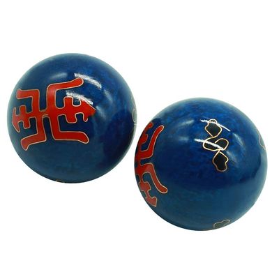 1.85''Baoding Health Balls Chinese Exercise Stress Balls Craft Collection(Ancient Chinese Characters) BS162(L, Blue)