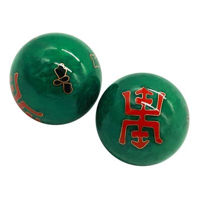 1.5''Baoding Health Balls Chinese Exercise Stress Balls Craft Collection(Ancient Chinese Characters) BS160(S, Green)