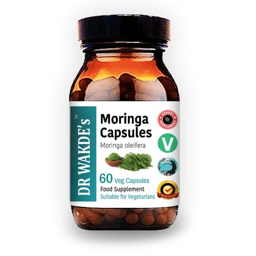 DR WAKDE'S Moringa Capsules (Moringa oleifera, 60 Veg Caps, Plant-Based Supplement, Ayurvedic Herb, All Natural, Vegan)