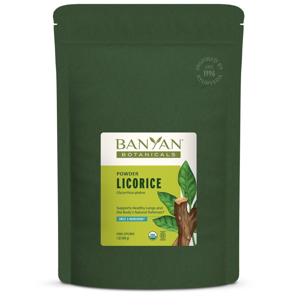Banyan Botanicals Licorice Powder  Organic Licorice Root Powder (Glycyrrhiza Glabra)  for Supporting Healthy Digestion and Respiratory System Function*  1 lb.  Non-GMO Sustainably Sourced Vegan