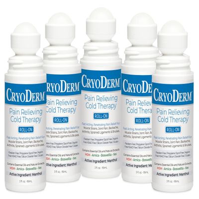 CryoDerm Pain Relieving Roll-on, 3oz. - Special 5 Pack