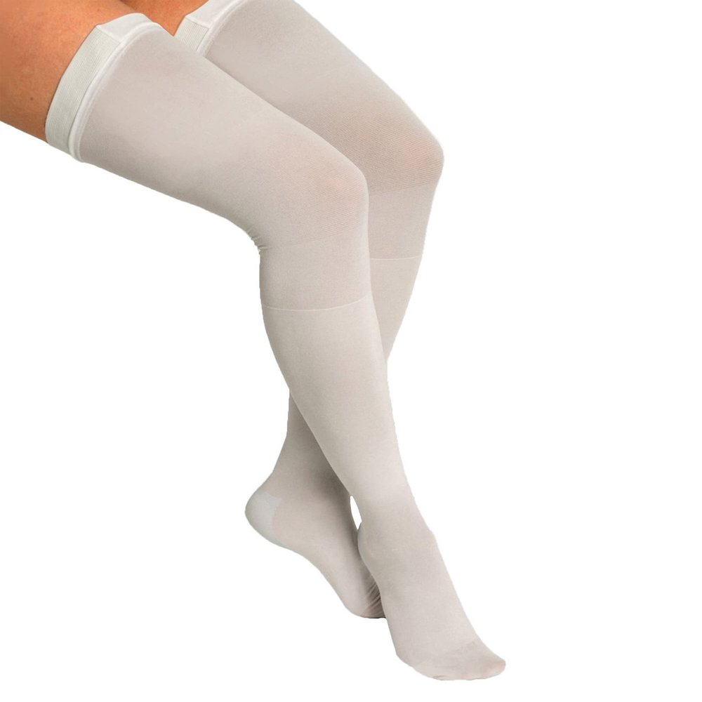 ITA-MED Anti-Embolism Thigh High Stockings for Men & Women, 18 mmHg Light Compression w/ inspection opening, Medical Orthopedic Support for Varicose Veins, Edema, Swelling, Soreness, Pains, & Aches