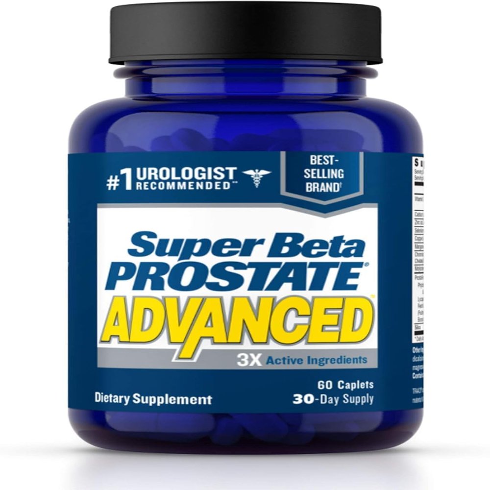 Super Beta Prostate Advanced Prostate Supplement for Men Reduce Bathroom Trips, Promote Sleep, Support Urinary Health & Bladder Emptying. Beta Sitosterol not Saw Palmetto. (60 Caplets, 1-Bottle)