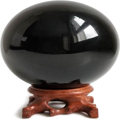 Mina Heal Black Obsidian Crystal Ball for Meditation, Feng Shui, Crystal Healing, and Scrying  Authentic Natural Obsidian Sphere for Energy Work