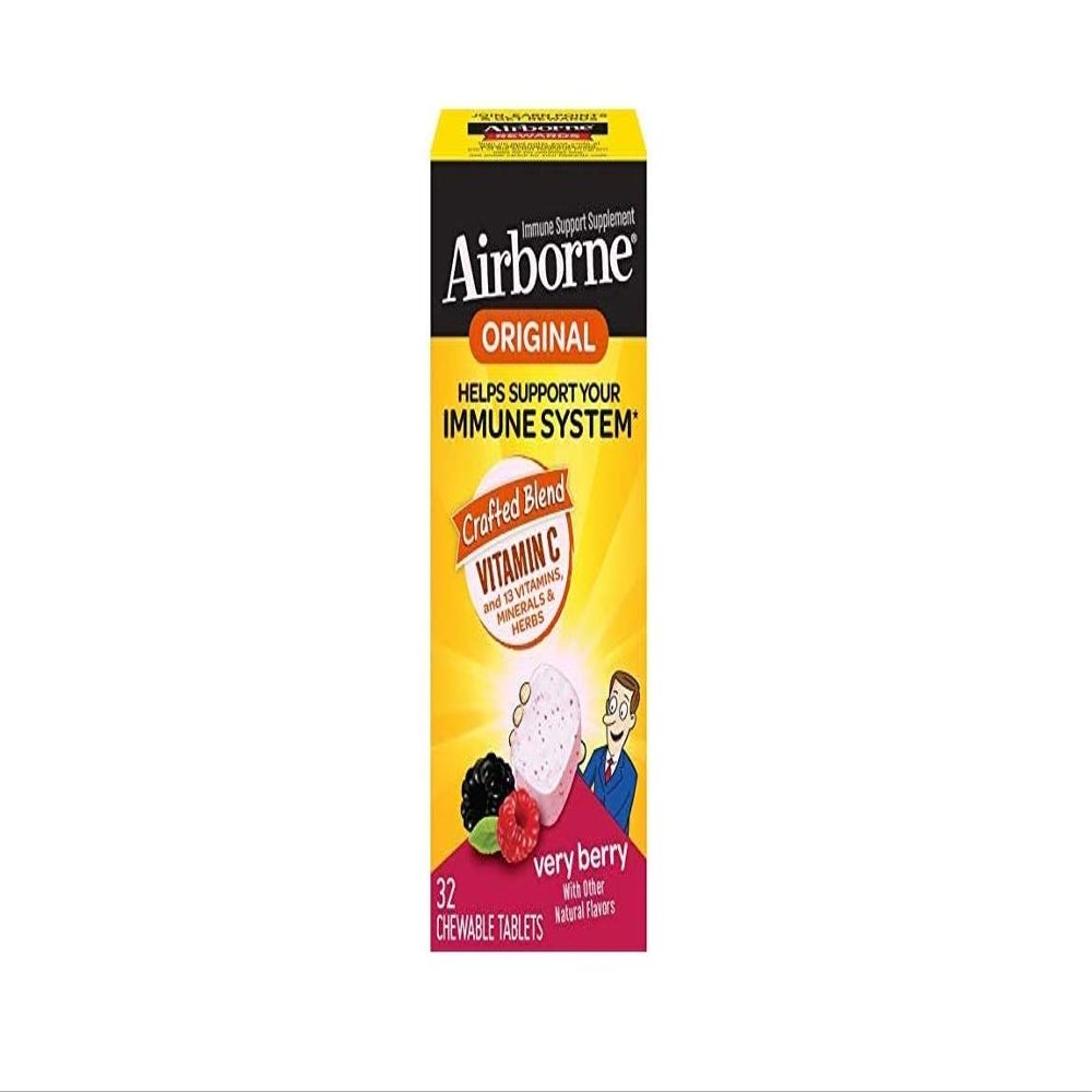 Airborne Original with Vitamin C, Chewable Tablets Berry 32 ea (Pack of 6)