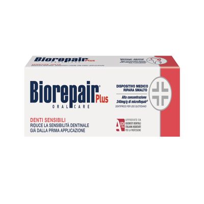 Biorepair Sensitive Teeth Daily Toothpaste - 2.54 Fluid Ounces (75ml) Tubes (Pack of 3) [ Italian Import ]