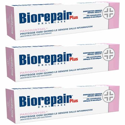 Biorepair Parodontgel Daily Toothpaste - 2.54 Fluid Ounces (75ml) Tubes (Pack of 3) [ Italian Import ]