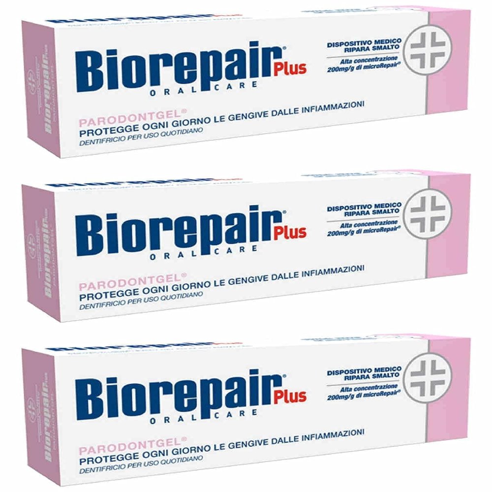 Biorepair Parodontgel Daily Toothpaste - 2.54 Fluid Ounces (75ml) Tubes (Pack of 3) [ Italian Import ]