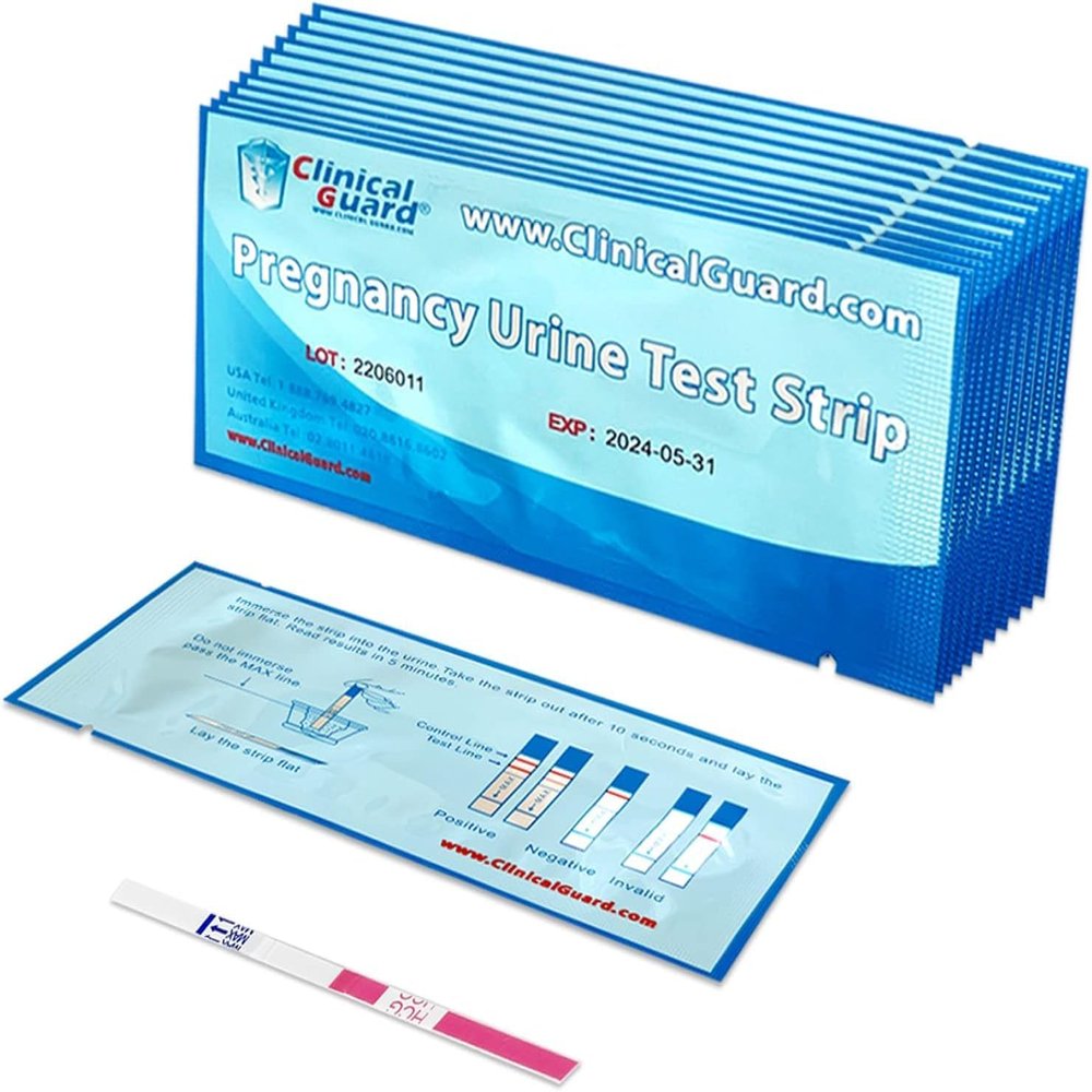 Clinical Guard 5 Pregnancy Tests Strips - Sensitive & Accurate Measurement Within 5 mins - Early Detection Pregnancy Test Strip - Easy to Use for Home Tests - HCG Test Strip Kit