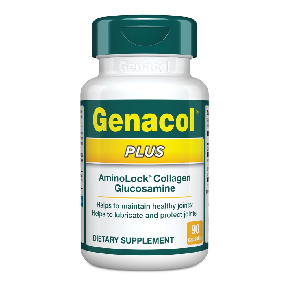 Genacol Plus Glucosamine and Collagen Supplement, Ultra-Hydrolyzed Collagen Peptides, Eases Joint Movement, Maintains Cartilage, 90 Capsules (30-Day Supply)