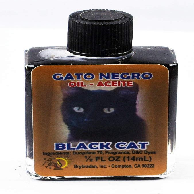 12 PIECES BRYBRADAN BLACK CAT SPIRITUAL OIL GATO NEGRO ACEITE ESPIRITUAL -1/2 FL OZ 14.7ML