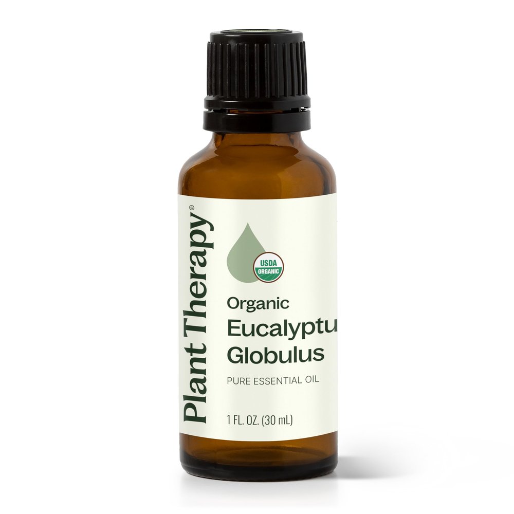 Plant Therapy Organic Eucalyptus Globulus Essential Oils 30 mL (1 oz), 100% Pure, USDA Certified Organic, Undiluted, Natural Aromatherapy for Respiratory Support & Focus