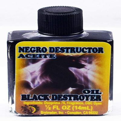 12 Pieces BRYBRADAN Black Destroyer Spiritual Oil Negro Destructor ACEITE ESPIRITUAL -1/2 FL OZ 14.7ML