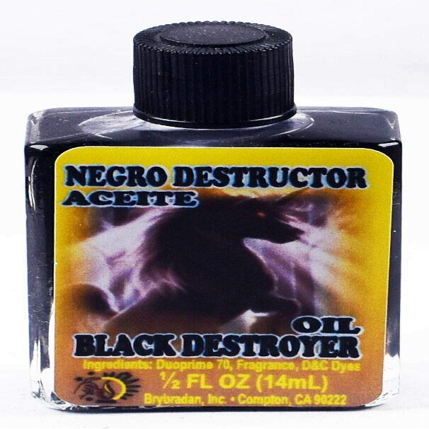 12 Pieces BRYBRADAN Black Destroyer Spiritual Oil Negro Destructor ACEITE ESPIRITUAL -1/2 FL OZ 14.7ML