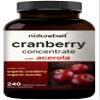 NatureBell Cranberry Concentrate - 240 Capsules - Organic Cranberry Concentrate with Acerola Cherry - Urinary Tract & Prostate Support* - Vegetarian view 1