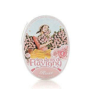 Les Anis de Flavigny French Mints Candy Rose Flavor Hard Candy, Natural Gourmet Sweets in Classic Tin, 50g (1.75 oz) Each (Pack of 3)