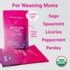 Pink Stork No Flow - Organic Sage Tea to Dry Up Breast Milk Supply and Decrease Milk Production, Stop Breastfeeding, Wean Lactation Naturally, Postpartum Essentials - Hot or Iced - 15 Sachets view 3