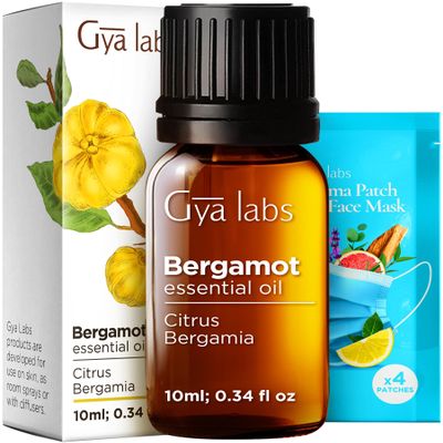 Gya Labs Bergamot Essential Oil - 0.34 Fl Oz - for Hair, Skin, Diffuser, Aromatherapy & DIY Candle Making Scent