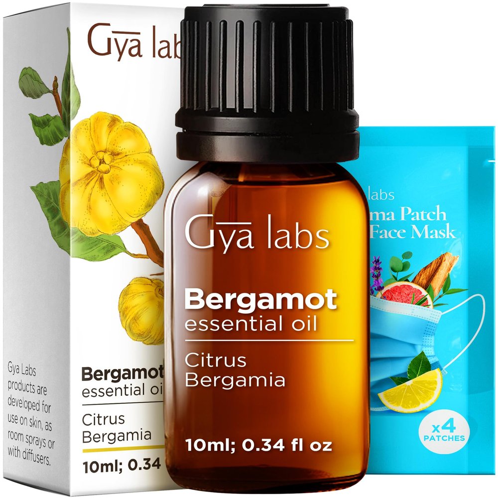 Gya Labs Bergamot Essential Oil - 0.34 Fl Oz - for Hair, Skin, Diffuser, Aromatherapy & DIY Candle Making Scent