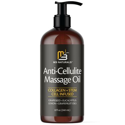 Firming Body Massage Oil with Collagen & Stem Cell  Helps Smooth The Appearance of Cellulite & Improve Skin Texture  Refreshing Aromatherapy Body Oil for Legs & Full Body  8 Fl Oz by M3