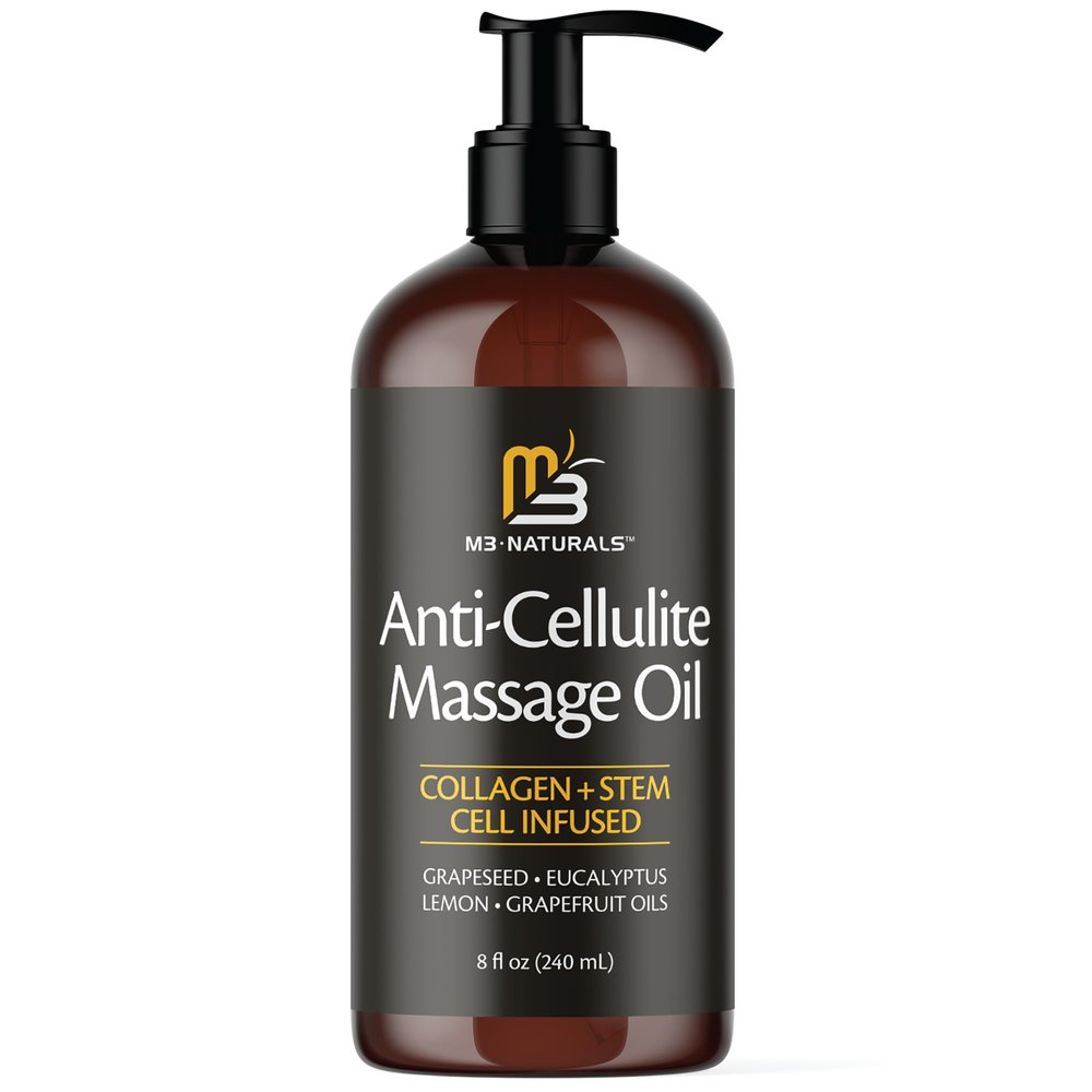 Firming Body Massage Oil with Collagen & Stem Cell  Helps Smooth The Appearance of Cellulite & Improve Skin Texture  Refreshing Aromatherapy Body Oil for Legs & Full Body  8 Fl Oz by M3