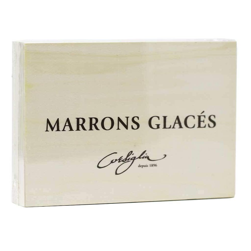 Andre Corsiglia Marrons Candied Chestnuts, Wooden Box, 8 Pieces
