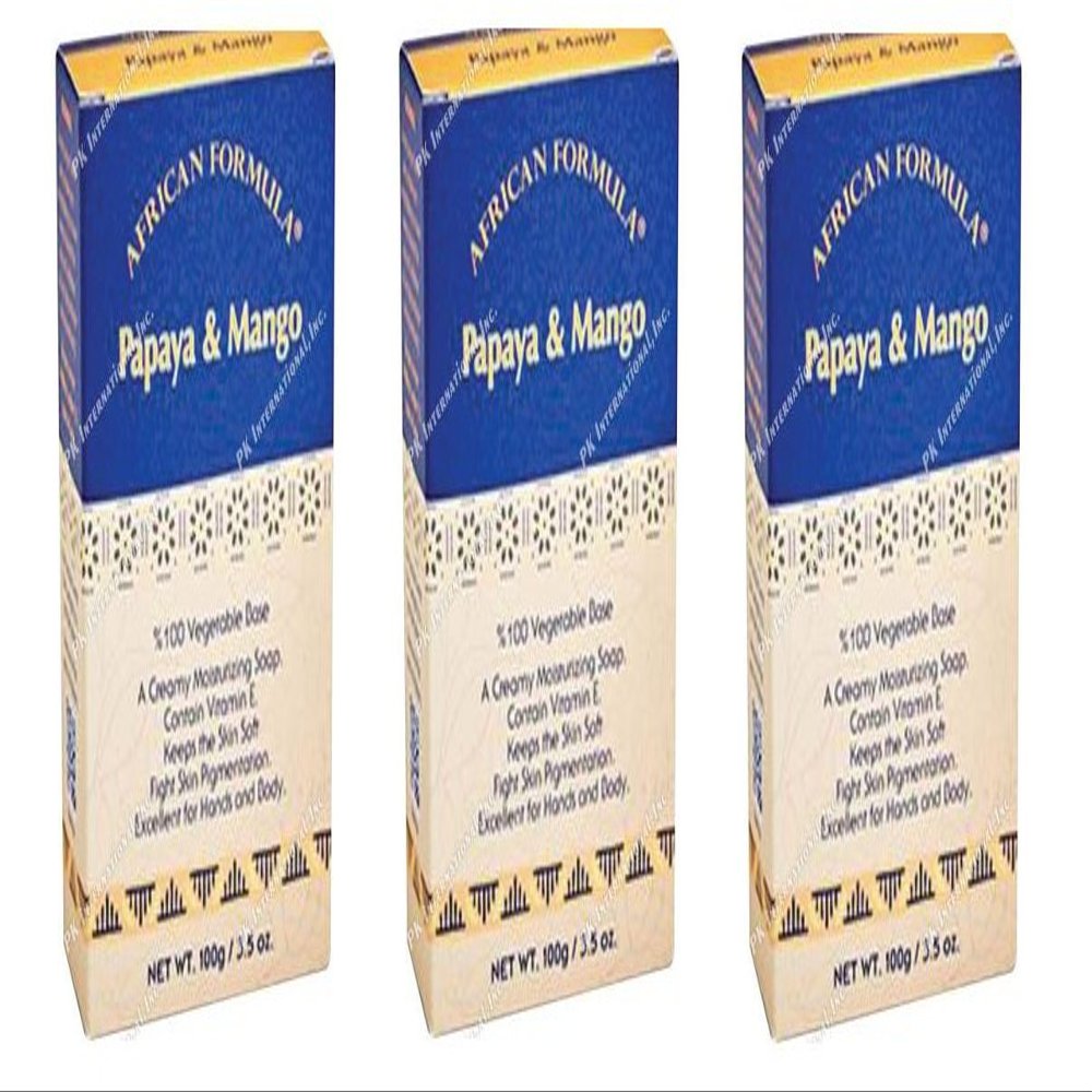 3 PACKS OF AFRICAN FORMULA PAPAYA & MANGO 3.5 OZ 100% Vegetable Base