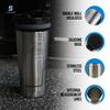 Ice Shaker Insulated Stainless Steel Shaker Bottle | 26oz, Stainless Steel | Cold for 30+ Hours | Insulated Cup with Twist-on Agitator | Odor-Free Bottle for Protein Shakes, Water, Cocktails view 2