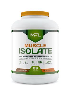 MFL 100% Isolate Protein l 30g of Protein l 12g Amino Acids l Keto Friendly l Low Carbs l 5 lbs. (Chocolate Lava)