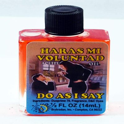 12 Pieces BRYBRADAN DO AS I SAY Spiritual Oil HARAS MI VOLUNTAD ACEITE ESPIRITUAL -1/2 FL OZ 14.7ML