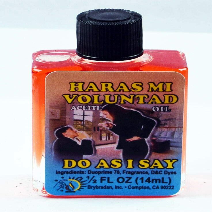 12 Pieces BRYBRADAN DO AS I SAY Spiritual Oil HARAS MI VOLUNTAD ACEITE ESPIRITUAL -1/2 FL OZ 14.7ML