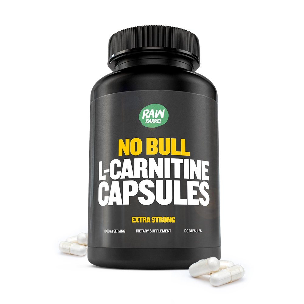 Raw Barrel - No Bull L-Carnitine Supplement, Pure Keto-Friendly L-Carnitine L-Tartrate Capsules for Improved Cognitive Function & Focus for Women and Men, L Carnitine Capsules, 500mg