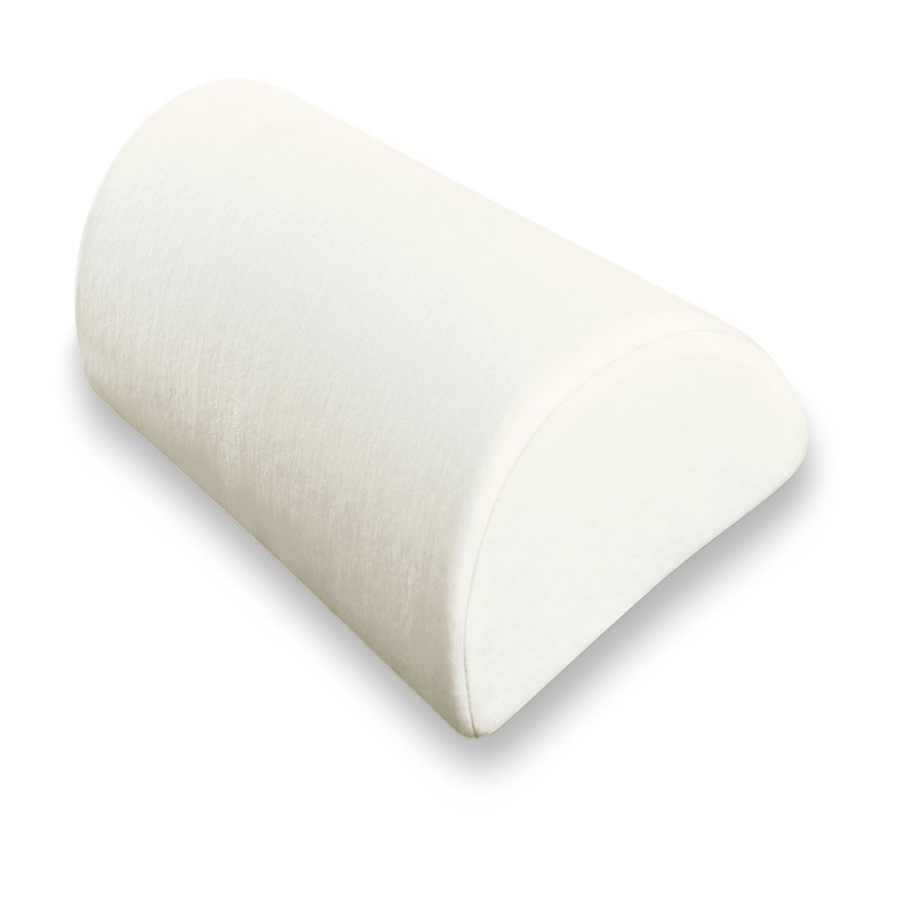 Deluxe Comfort Half Moon / Cylinder Memory Foam Pillow - Therapeutic Back and Knee Pain Relief - Long Lasting Memory Foam - Supportive Contour - Bed Pillow, White