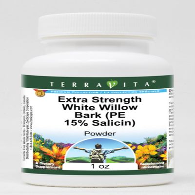 Extra Strength White Willow Bark (PE 15% Salicin) Powder (1 oz, ZIN: 512921) - 3 Pack