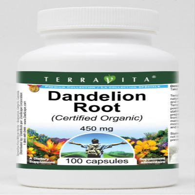 Dandelion Root (Certified Organic) - 450 mg (100 Capsules, ZIN: 517640) - 3 Pack