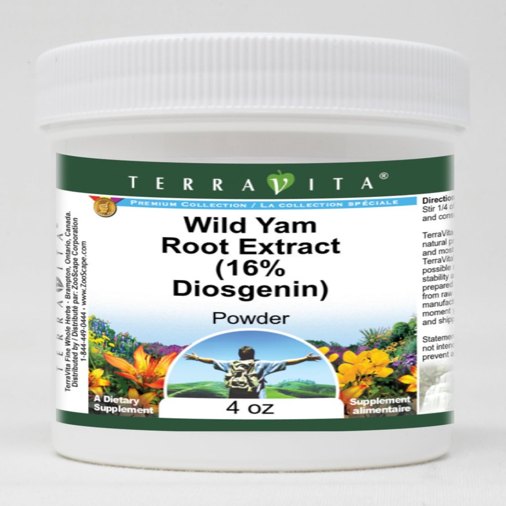 Terravita Wild Yam Root Extract (16% Diosgenin) Powder (4 oz, ZIN: 514292) - 3 Pack