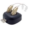 Digital Hearing Amplifiers - Rechargeable BTE Personal Sound Amplifier Pair with USB Dock - Premium Gold Behind The Ear Sound Amplification - by NewEar view 1