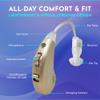 Digital Hearing Amplifiers - Rechargeable BTE Personal Sound Amplifier Pair with USB Dock - Premium Gold Behind The Ear Sound Amplification - by NewEar view 3