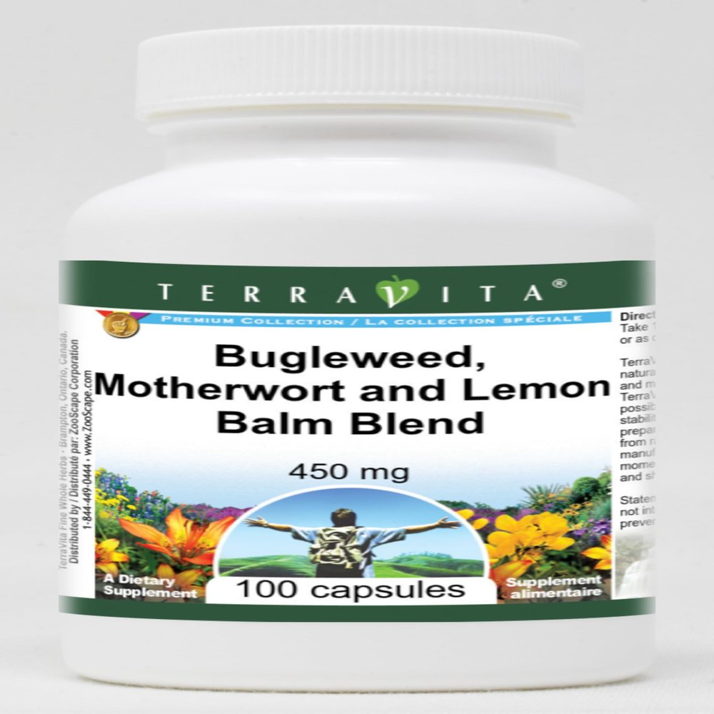 Thyroid Support - Bugleweed, Motherwort and Lemon Balm - 450 mg (100 Capsules, ZIN: 511178) - 3 Pack