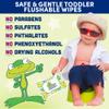 Flushable Wipes for Baby and Kids by Kandoo, Sensitive and Unscented Formula, Hypoallergenic Potty Training Wet Cleansing Cloths, 50 Count, Pack of 12 view 2
