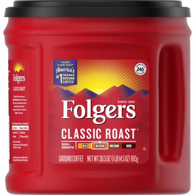 Folgers Classic Roast Medium Roast Ground Coffee, 30.5 Ounces