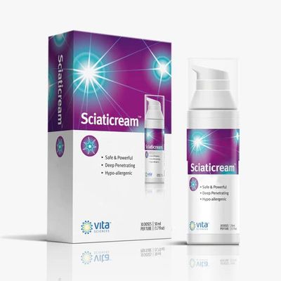 Vita Sciences SciatiCream - Cream for Sciatic Nerve Support with Arnica, B1, B5, B6, MSM, Aloe and Coconut Oil. Fast Acting Soothing Formula