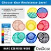 CanDo Hand Exercise Webs for Physical Therapy, Grip Strengthening, and Hand, Finger, Wrist Resistance Workouts, Portable Size, Low Powder, 14" Diameter, Multi-Resistance: Light/Heavy view 3