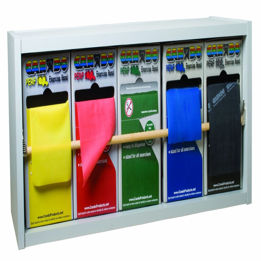 CanDo 10-5111 Dispens-a-Band Exercise Band Rack, Wood, 5 Roll