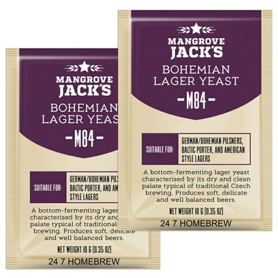 2x Mangrove Jacks Yeast M84 Bohemian Lager Craft Series Yeast 10g treats 23L