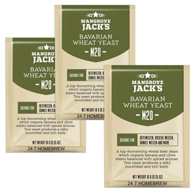 3x Mangrove Jacks Yeast M20 Bavarian Wheat Craft Series Yeast 10g treats 23L